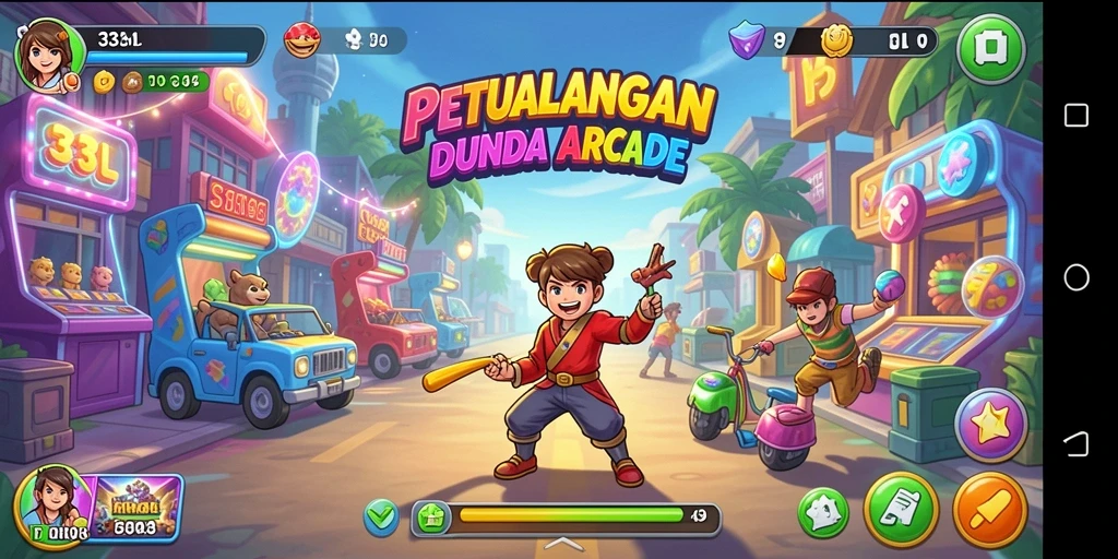 Screenshot utama 33L menunjukkan gameplay menarik di dunia arcade.