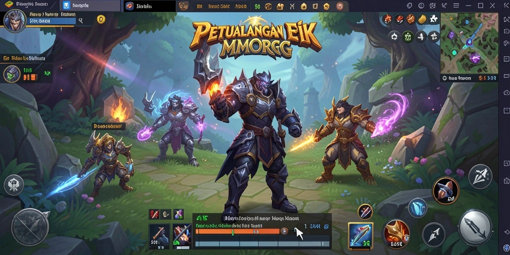 Screenshot menampilkan aksi seru dalam gameplay MMORPG 34R.