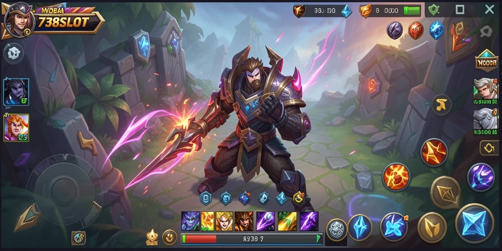 Gameplay seru 738SLOT dengan karakter unik.