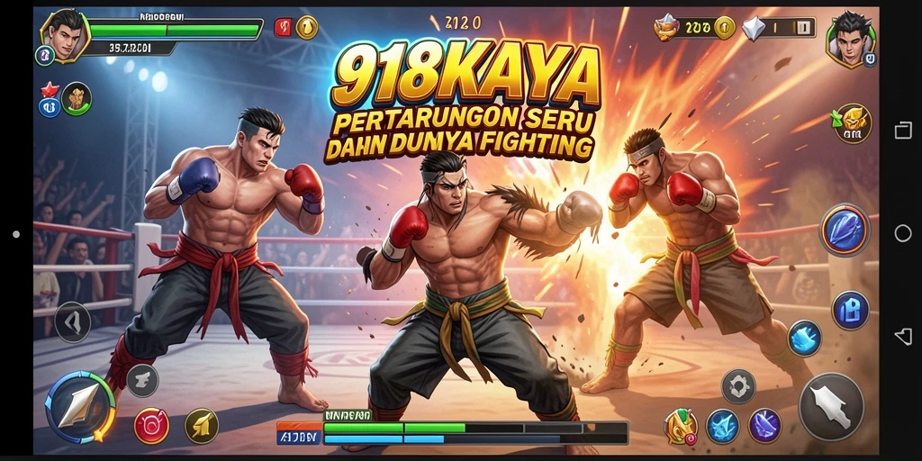 Tampilan gameplay 918KAYA dengan aksi pertarungan seru.