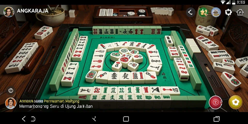 Gameplay seru dalam ANGKARAJA dengan desain Mahjong yang menarik.