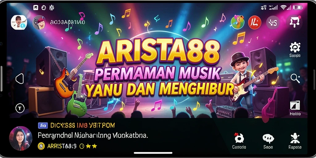 Tampilan gameplay ARISTA88 dengan berbagai tantangan musik.