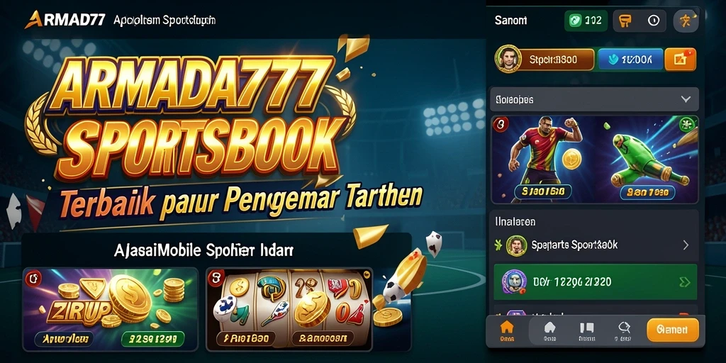 Tampilan antarmuka pengguna ARMADA777 dengan berbagai pilihan taruhan olahraga.