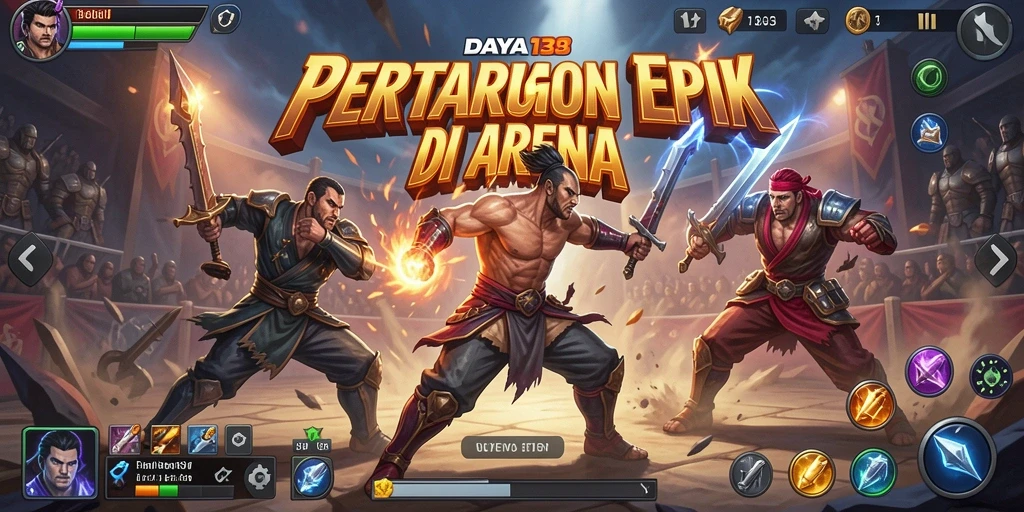Screenshot utama DAYA138 menampilkan aksi pertarungan yang menegangkan.