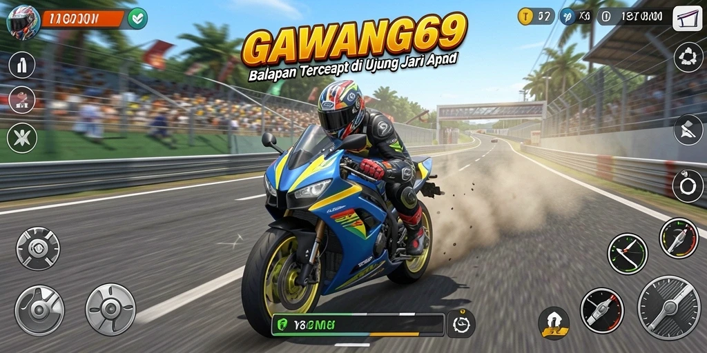 Tampilan balapan seru di GAWANG69 dengan grafik menawan.