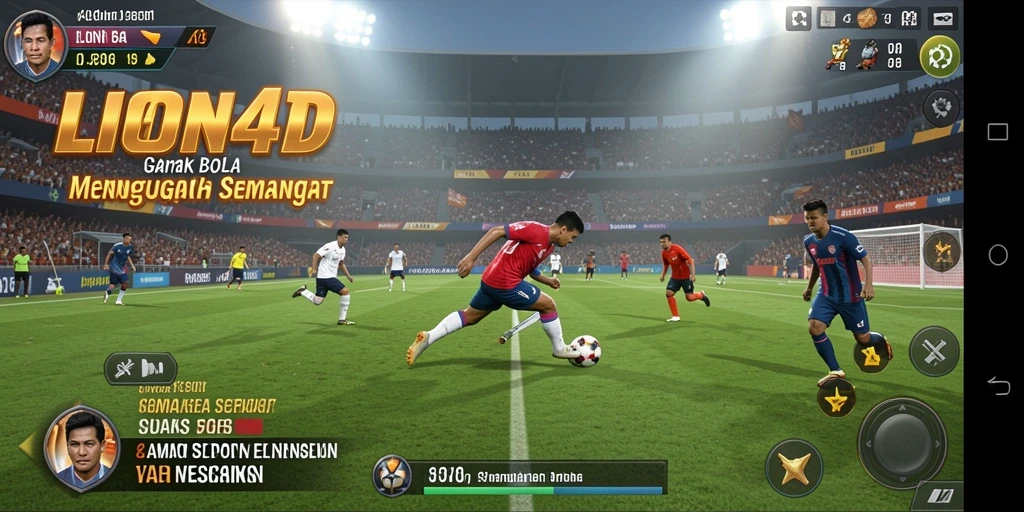Tampilan menarik dari gameplay sepak bola LION4D yang mendebarkan.
