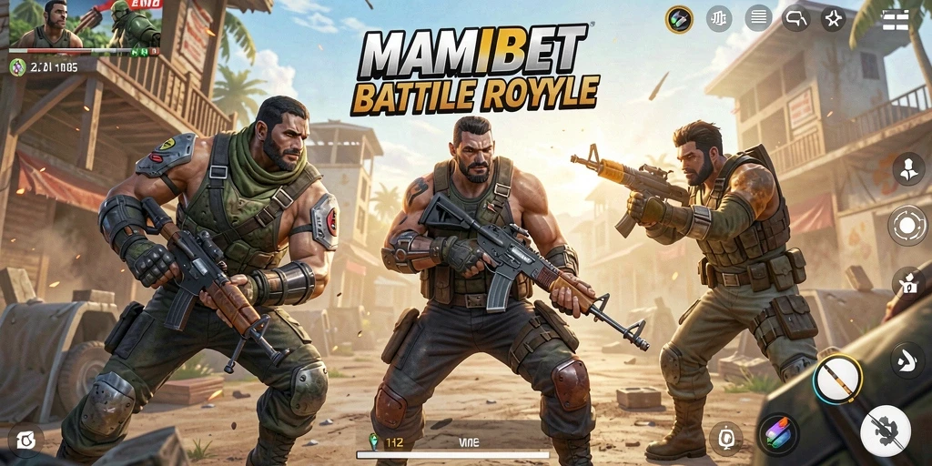 Tangkapan layar MAMIBET menunjukkan aksi seru dalam pertempuran Battle Royale.