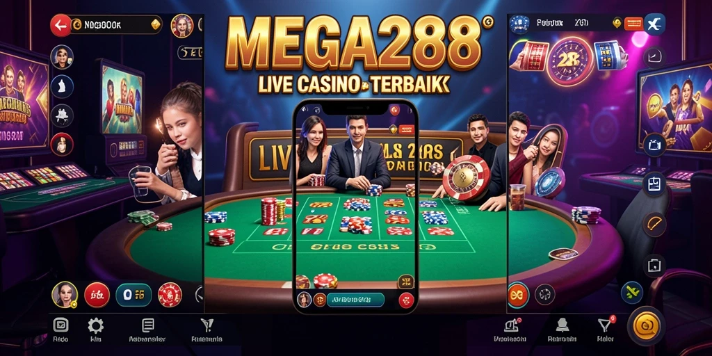Gameplay MEGA288 yang menarik dengan dealer langsung dalam suasana kasino.
