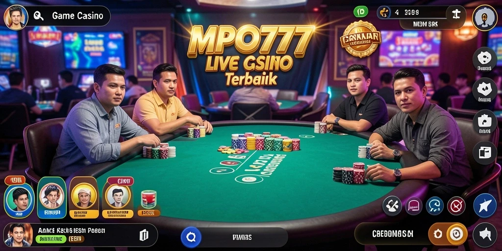 Screenshot MPO777 menampilkan dealer langsung dan permainan kasino yang menarik.