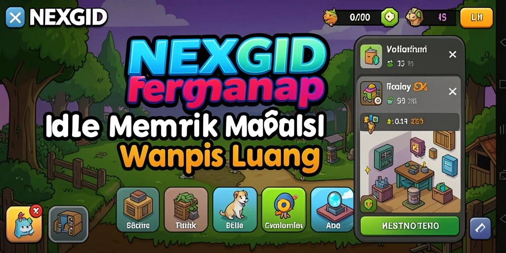 Tangkapan layar gameplay <strong>NEXGID</strong> menampilkan elemen Idle yang menarik.