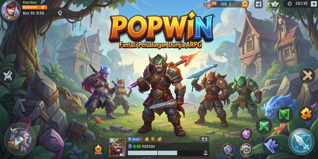 Gameplay dinamis di dunia fantastis POPWIN untuk penggemar ARPG.