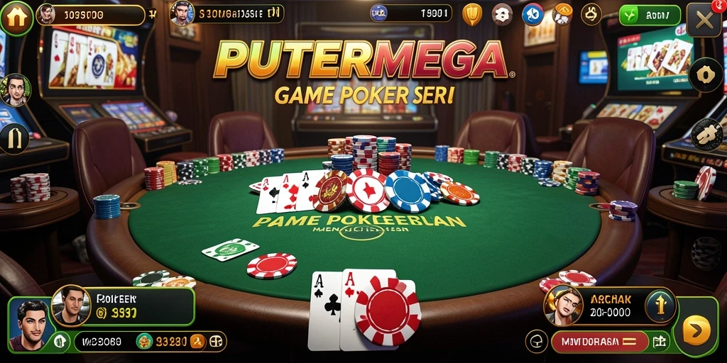 Tampilan gameplay seru dari PUTERMEGA dengan fitur poker yang menarik.