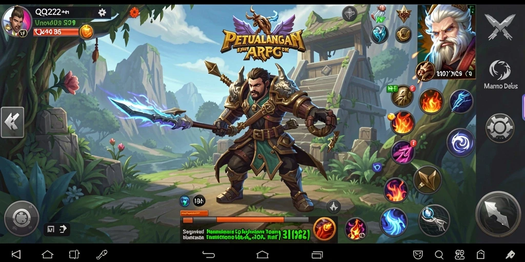 Screenshot menunjukkan aksi mendebarkan dengan karakter ARPG bertarung melawan monster.