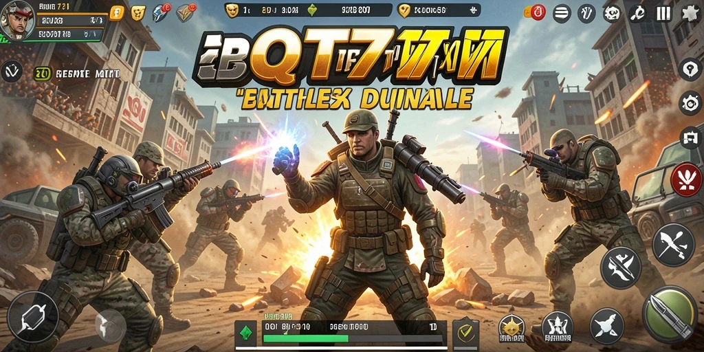 Tampilan memukau dari gameplay pertarungan Battle Royale.