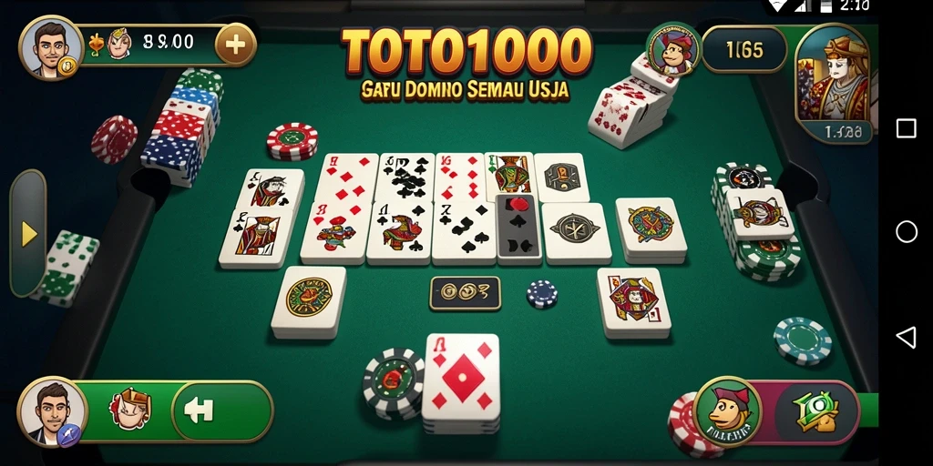 Tampilan seru dari gameplay domino di TOTO1000.