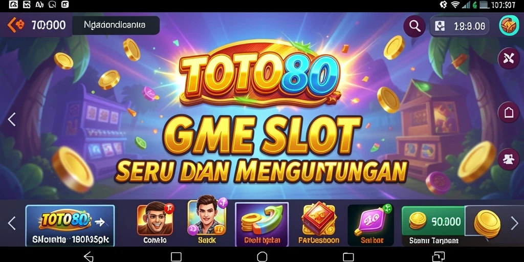 Screenshot gameplay utama TOTO80 menampilkan keseruan dan interaksi pemain di game Slot.