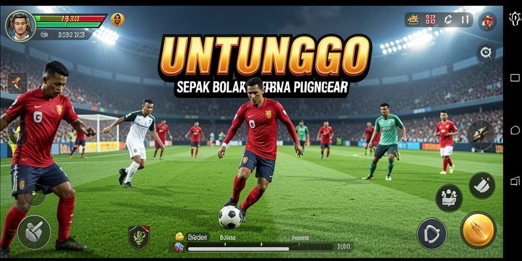 Tampilan gameplay UNTUNGGO yang realistis dan menegangkan saat pertandingan.