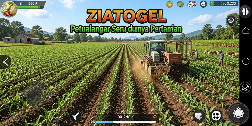 Tampilan gameplay menarik dari ZIATOGEL dengan elemen pertanian.